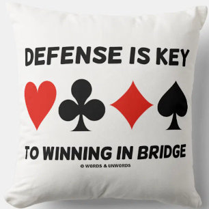 Defence Is Key To Winning In Bridge Card Suits Cushion
