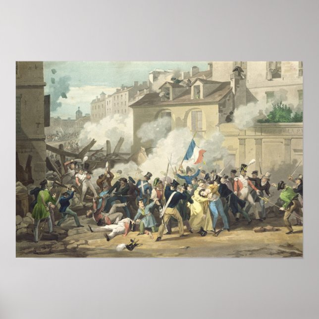 Defence of a Barricade, 29th July 1830 Poster (Front)