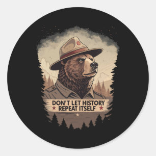 Defend Democracy - Don't Let History Repeat Itself Classic Round Sticker