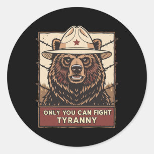 Defend Democracy - Only You Can Fight Tyranny Classic Round Sticker