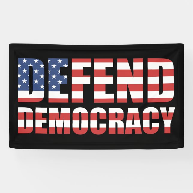 Defend Democracy Pro-Democracy Voting Rights Banner (Horizontal)