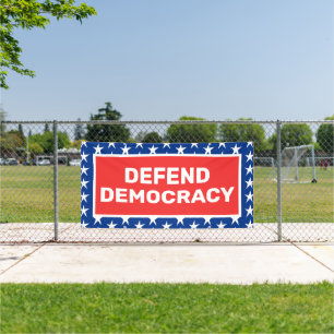 Defend Democracy Protest Banner