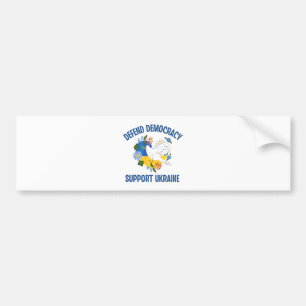 Defend Democracy Support Ukraine American Bumper Sticker