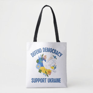 Defend Democracy Support Ukraine American Tote Bag