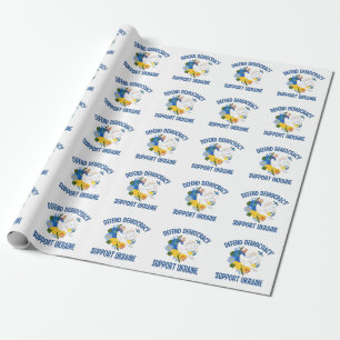 Defend Democracy Support Ukraine American Wrapping Paper