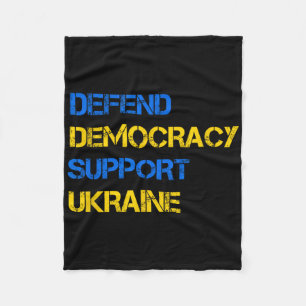 Defend Democracy Support Ukraine Stand With Zelens Fleece Blanket