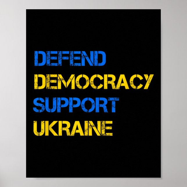 Defend Democracy Support Ukraine Stand With Zelens Poster (Front)