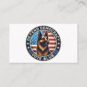 Defend Democracy - Vote Blue - German Shepherd Business Card