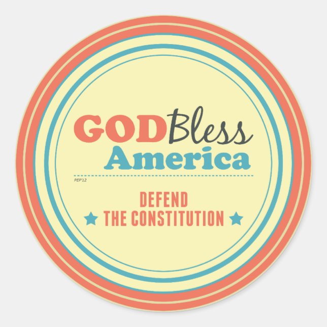 Defend The Constitution Classic Round Sticker (Front)