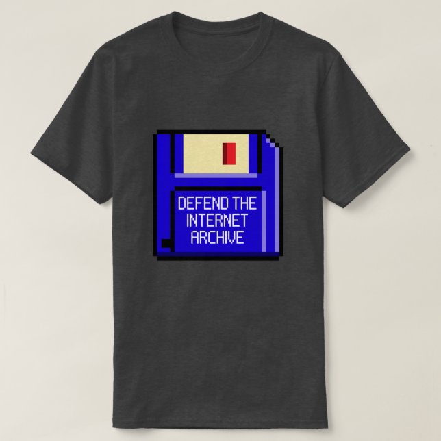 Defend The Internet Archive Floppy Disc T-Shirt (Design Front)