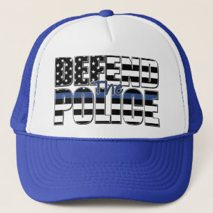 DEFEND-THE-POLICE-Blue Line Trucker Hat