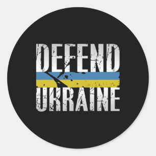 Defend Ukraine Support Defense Ukraine Army Milita Classic Round Sticker