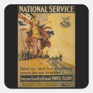 Defend your Island - Vintage England War Square Sticker