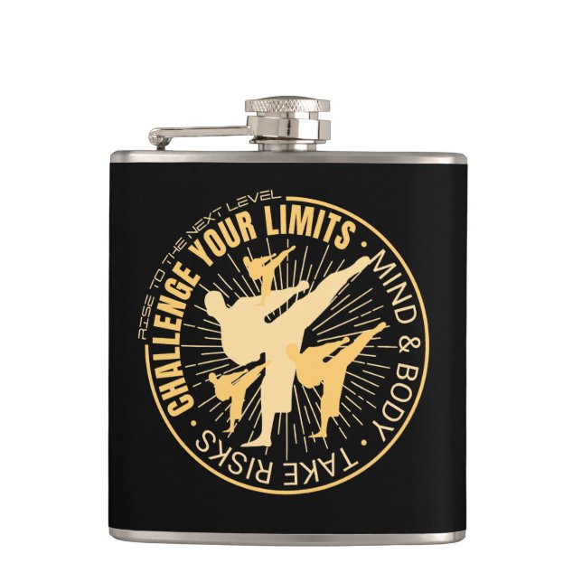 Defend your limits Next level Inspiration Hip Flask (Front)