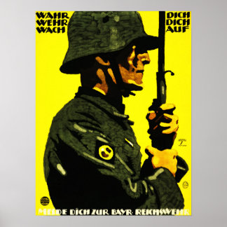 Defend Yourself! Protect Yourself! Wake Up! German Poster