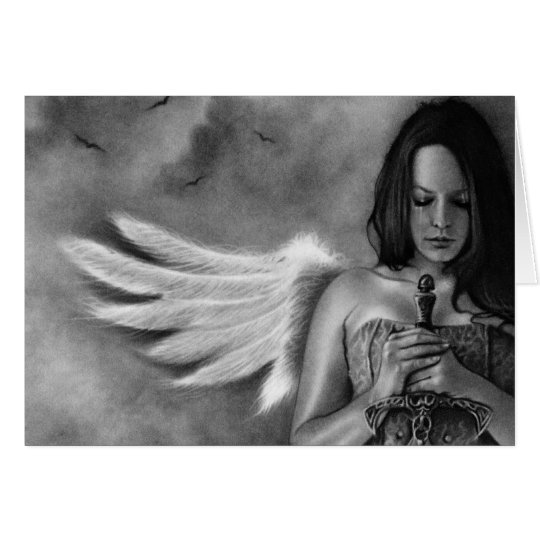Defender Angel Girl Sword Card