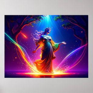 Defender of Democracy Lady Liberty Warrior Goddess Poster