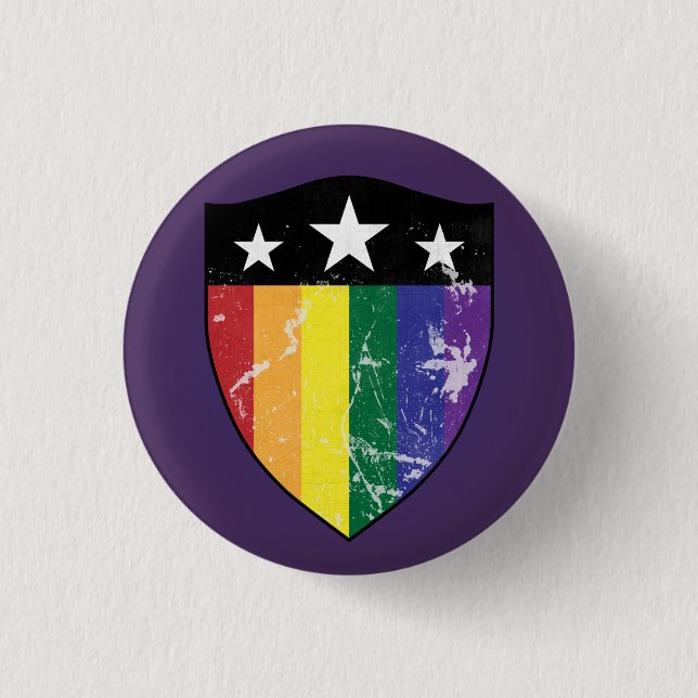 Defender Shield 01 (LGBTQIA) 3 Cm Round Badge (Front)