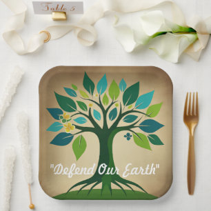 "Defenders Of Green" Paper Plate