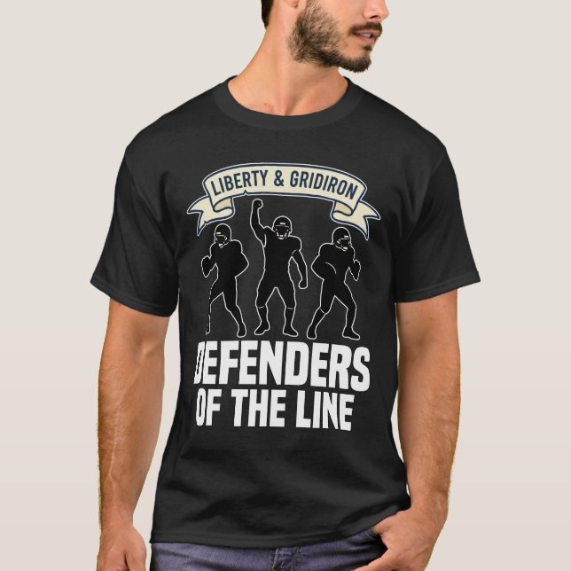 DEFENDERS OF THE LINE - NEW ENGLAND FOOTBALL T-Shirt (Front)