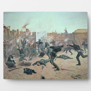 Defending the Fort: Indians attack a U.S. Cavalry Plaque