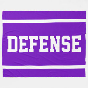DEFENSE Athletic White Text Stripes On Turf Green Fleece Blanket