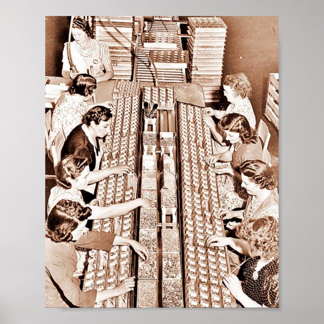 Defense Plant Assembly Line Poster (Front)