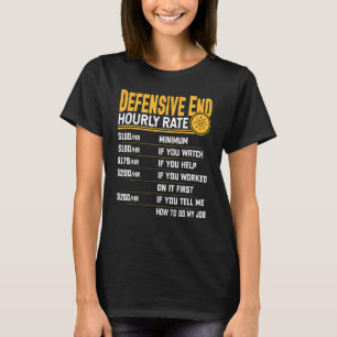 Defensive End Hourly Rate   Defensive End Players T-Shirt