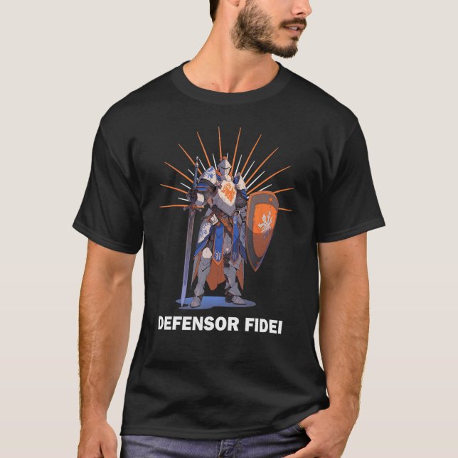 DEFENSOR FIDEI Knights Templar Motto T-Shirt (Front)