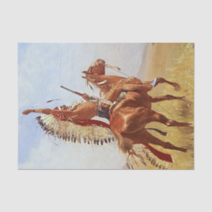 “Defiance” Western Art by Frederic Remington Tissue Paper