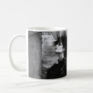 Defiant Gaze – Black & White Portrait Mug