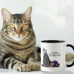 Defiant No Remorse Tabby Cat Funny Mug