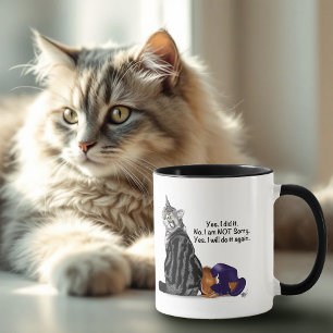 Defiant No Remorse Tabby Cat Funny Mug