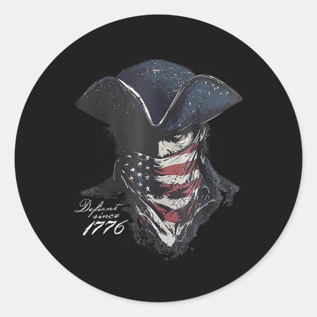 Defiant Since 1776  Classic Round Sticker (Front)