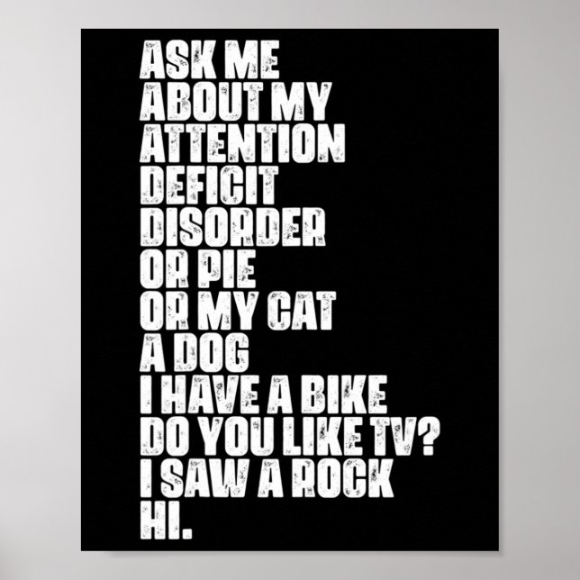 Deficit Disorder Dyslexia Aspergers Spectrum  Poster (Front)