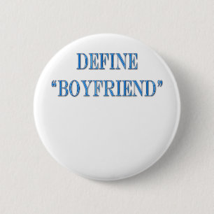 Define Boyfriend Blue Text 6 Cm Round Badge