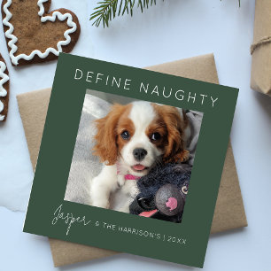 Define Naughty   5 Photo Collage   Christmas Holiday Card