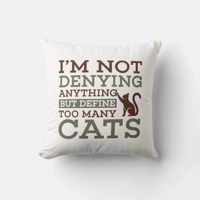 Define Too Many Cats Cushion (Front)