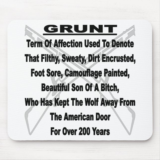 Defining The US Military GRUNT Mouse Pad (Front)