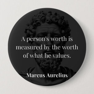 Defining Worth: Marcus Aurelius on Values 10 Cm Round Badge