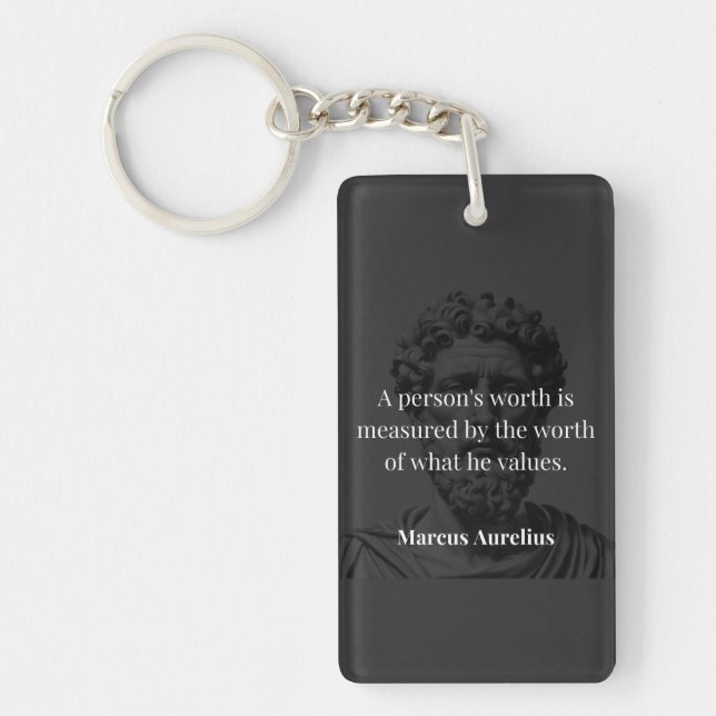 Defining Worth: Marcus Aurelius on Values Key Ring (Front)
