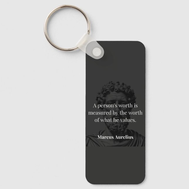 Defining Worth: Marcus Aurelius on Values Key Ring (Front)
