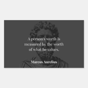 Defining Worth: Marcus Aurelius on Values Rectangular Sticker