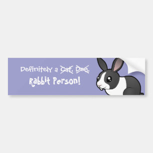 Definitely a Rabbit Person (uppy ear smooth hair) Bumper Sticker