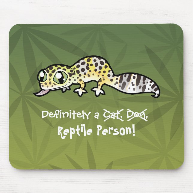 Definitely a Reptile Person (leopard gecko) Mouse Pad (Front)