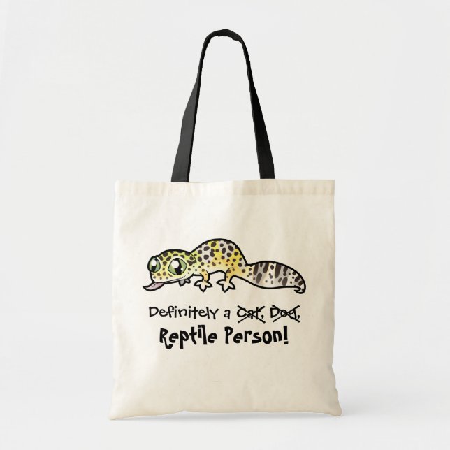 Definitely a Reptile Person (leopard gecko) Tote Bag (Front)