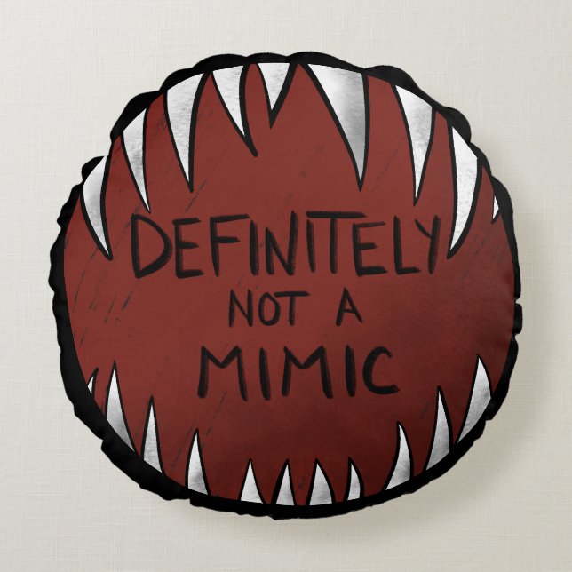 Definitely NOT a Mimic D&D Gaming Gifts Round Cushion (Front)