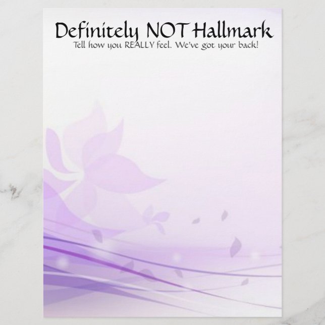 Definitely NOT Hallmark Letterhead (Front)