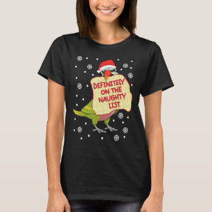 Definitely On Naughty List Parrot I Moustache Para T-Shirt