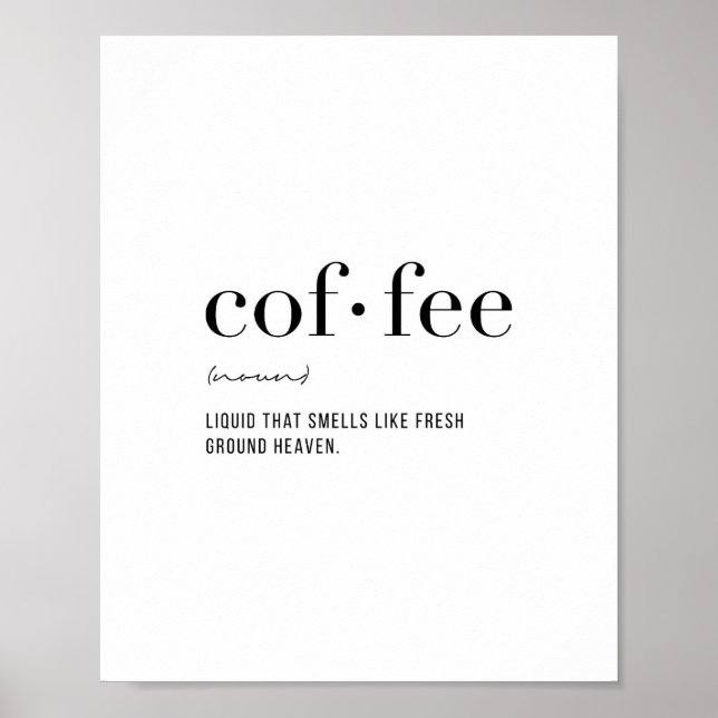 Definition Coffee Poster (Front)